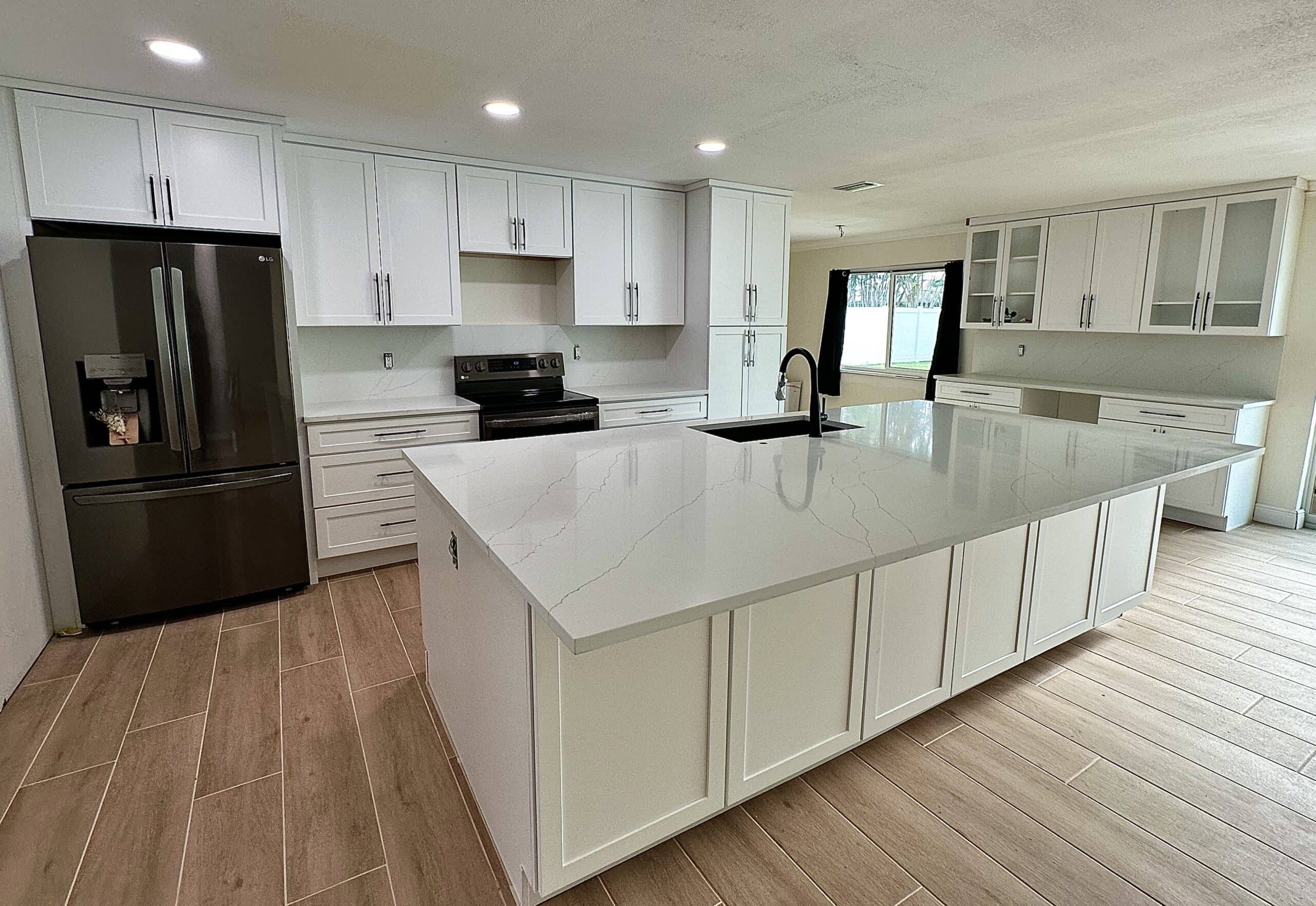 Quartz Island Kitchen - Kitchen Remodel project by Emperor Renovations in Philadelphia